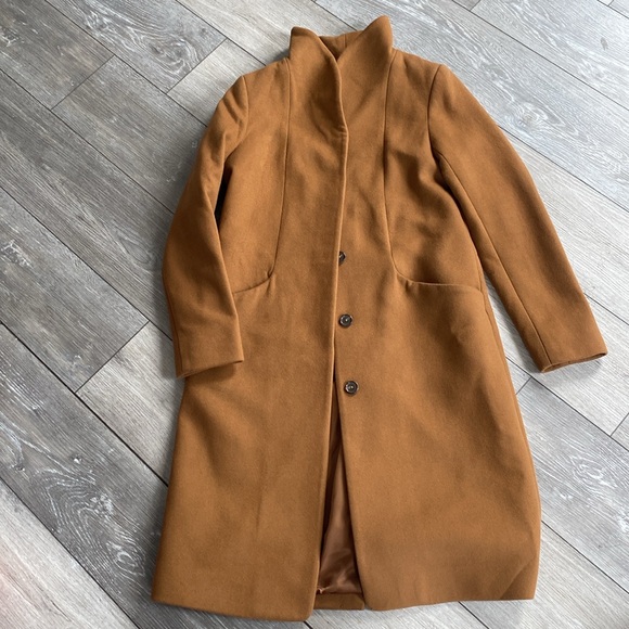 ARITZIA Wilfred Cocoon Camel Wool Cashmere Italy Coat - Picture 7 of 12